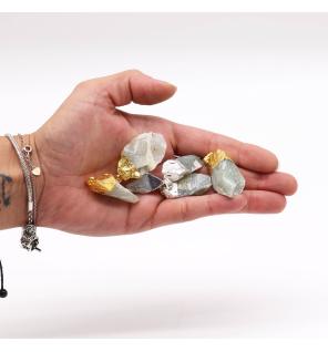 Colgantes de sodalita india bañados en plata (6 unidades surtidas)