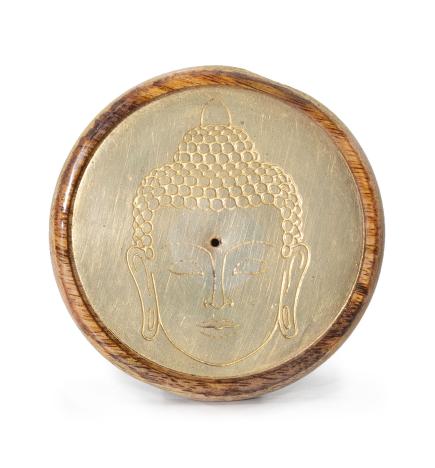Oro sobre madera de mango - Cabeza de Buda