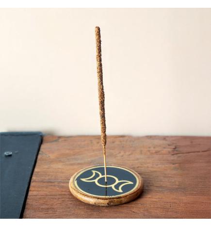 Oro y negro sobre madera de mango - Triple Luna