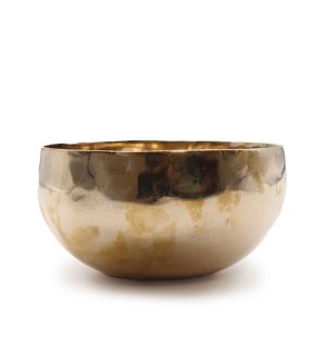 Cuenco tibetano grande de metal brillante, hecho a mano (aprox. 850 g), 17 cm