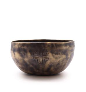 Cuenco tibetano indio pequeño con fases lunares (aprox. 550 g) - 13 cm