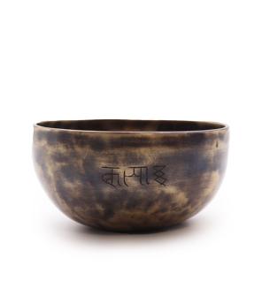 Cuenco tibetano indio pequeño con fases lunares (aprox. 550 g) - 13 cm