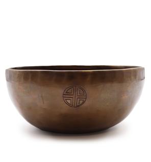Cuenco tibetano indio extragrande con fases lunares (aprox. 1500 g) - 22 cm
