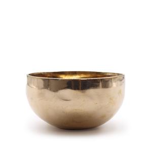 Cuenco tibetano pequeño de metal brillante hecho a mano (aprox. 550 g) - 13 cm
