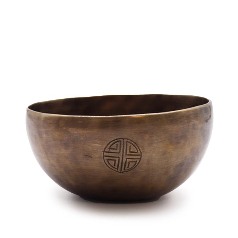 Cuenco tibetano indio mediano con fases lunares (aprox. 750 g) - 15 cm