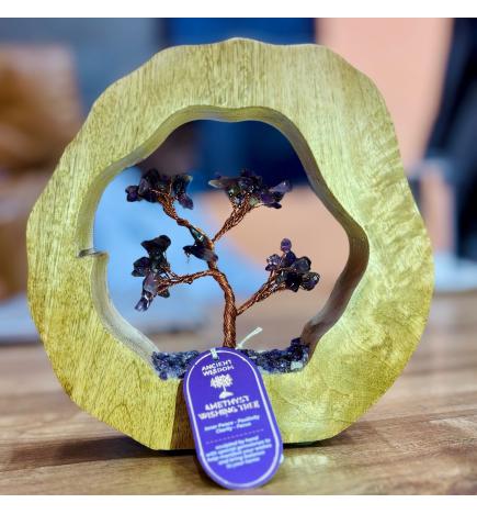 Jardín de Árbol de Gemas - Anillo de Madera - Amatista - 60 Chips