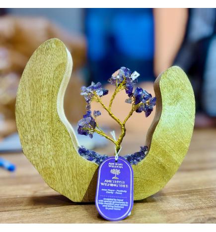Jardín de Árbol de Gemas - Anillo de Madera - Amatista - 60 Chips