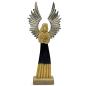 Ángel guardián grande de madera de mango con alas de metal y detalles esmaltados - 40 cm