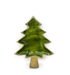 Perdido en el bosque - Cuenco de madera con forma de árbol esmaltado - 25 x 19 cm