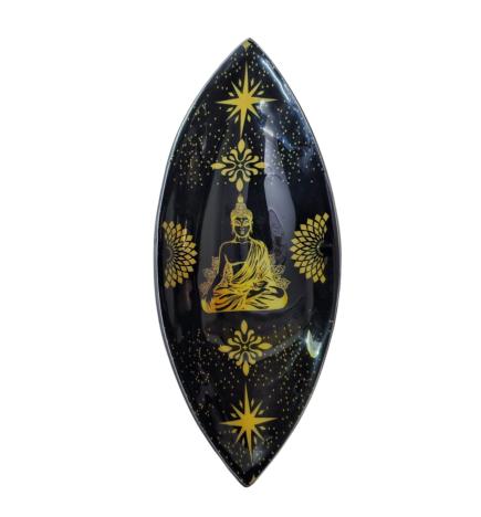 Porta Inciensos esmaltado - Aluminio - Buda dorado y negro