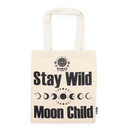 Bolso Básico Icónico - Mantente salvaje, Niño con ánimo - (40x36cm) - Natural 4oz