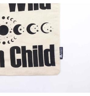 Bolso Básico Icónico - Mantente salvaje, Niño con ánimo - (40x36cm) - Natural 4oz
