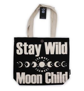 Bolso Básico Icónico - Mantente salvaje, niño con ánimo - Negro natural 10 oz (36 x 43 x 10 cm)