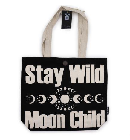 Bolso Básico Icónico - Mantente salvaje, niño con ánimo - Negro natural 10 oz (36 x 43 x 10 cm)