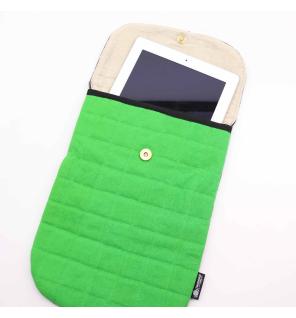 Funda acolchada para portátil - Verde rana - 14 oz