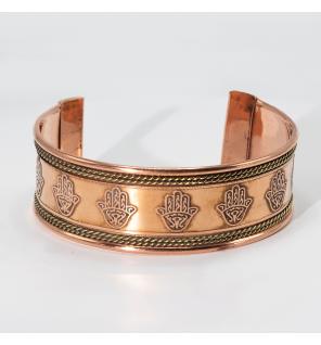 Pulseras de cobre con banda ancha y decoración de latón (surtidas)