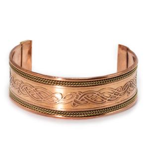 Pulseras de cobre con banda ancha y decoración de latón (surtidas)