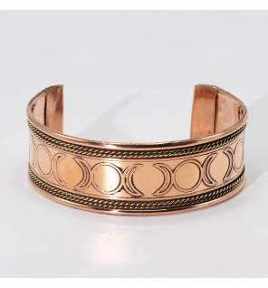 Pulseras de cobre con banda ancha y decoración de latón (surtidas)