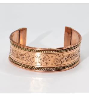 Pulseras de cobre con banda ancha y decoración de latón (surtidas)