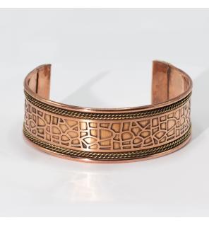 Pulseras de cobre con banda ancha y decoración de latón (surtidas)