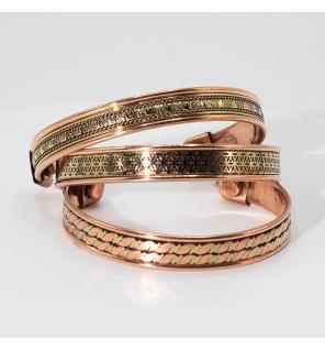 Pulseras con diseño de bandas de cobre e imanes (surtidas)