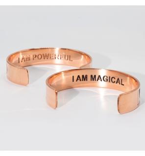 Pulseras de Cobre Macizo con Grabados de Afirmaciones (surtidas)