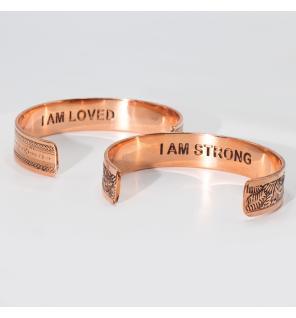 Pulseras de Cobre Macizo con Grabados de Afirmaciones (surtidas)