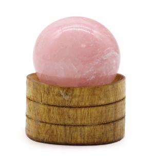 Esfera de cristal de cuarzo rosa de 40 mm con soporte