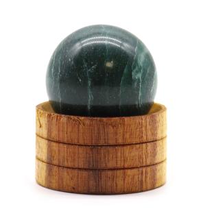 Esfera de cristal de 40 mm de jade indio con soporte