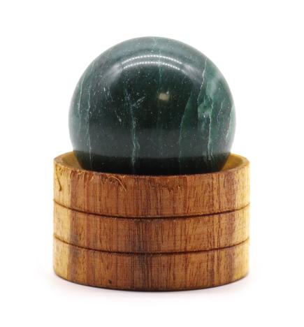 Esfera de cristal de 40 mm de jade indio con soporte