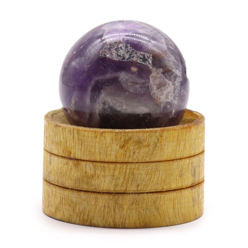 Esfera de cristal de amatista africana de 40 mm con soporte