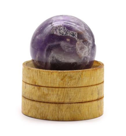 Esfera de cristal de amatista africana de 40 mm con soporte