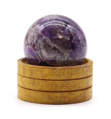 Esfera de cristal de amatista africana de 50 mm con soporte
