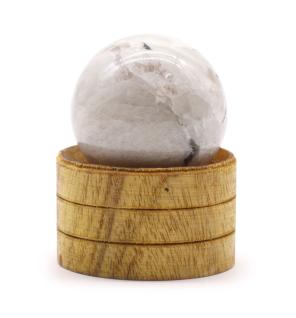 Esfera de cristal de 40 mm - Piedra lunar india con soporte