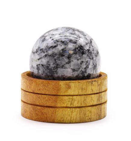 Esfera de cristal de 50 mm - Piedra lunar india con soporte