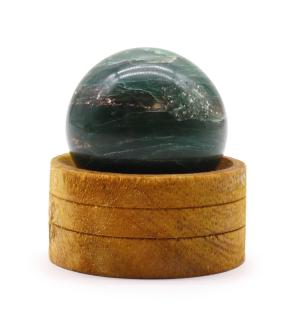 Esfera de cristal de piedra preciosa de 50 mm - Jade indio con soporte