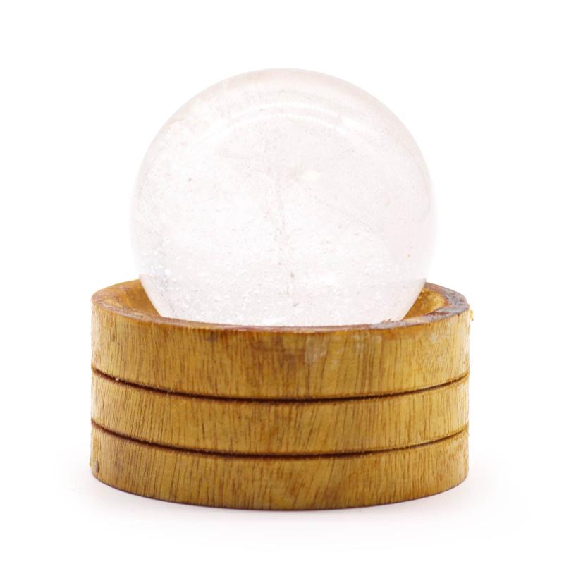 Esfera de cristal de cuarzo transparente de 50 mm con soporte