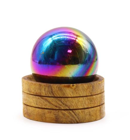 Esfera de cristal de amatista de 50 mm con soporte