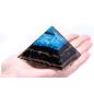 Pirámide de Orgonita Lrg 70mm - Gemas Chakra - Turquesa y Turmalina Negra - 70 mm