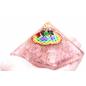 Pirámide de Orgonita Lrg 70mm - Gemas Chakra - Flor de la Vida del Arco Iris de Cuarzo Rosa - 70 mm