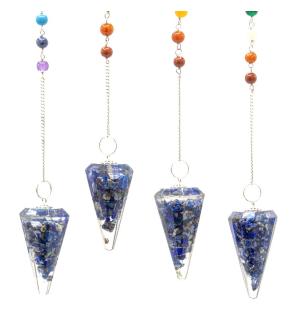 Péndulo de chakra de poder de orgonita - Lapis