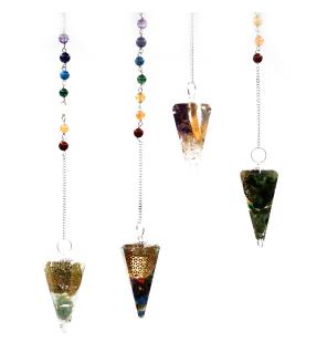 Péndulo del Chakra del Poder de Orgonita - Flor de la vida