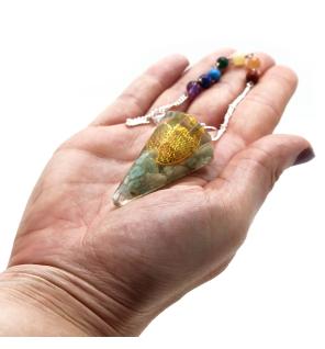 Péndulo del Chakra del Poder de Orgonita - Flor de la vida