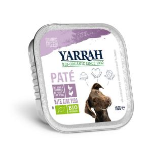 Pate para perros con pollo y pavo tarrina bio 150g Yarrah