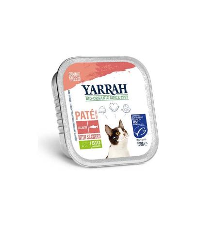 Pate para gatos con salmon tarrina bio 100g Yarrah