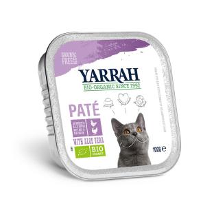 Pate para gatos con pollo y pavo tarrina bio 100g Yarrah