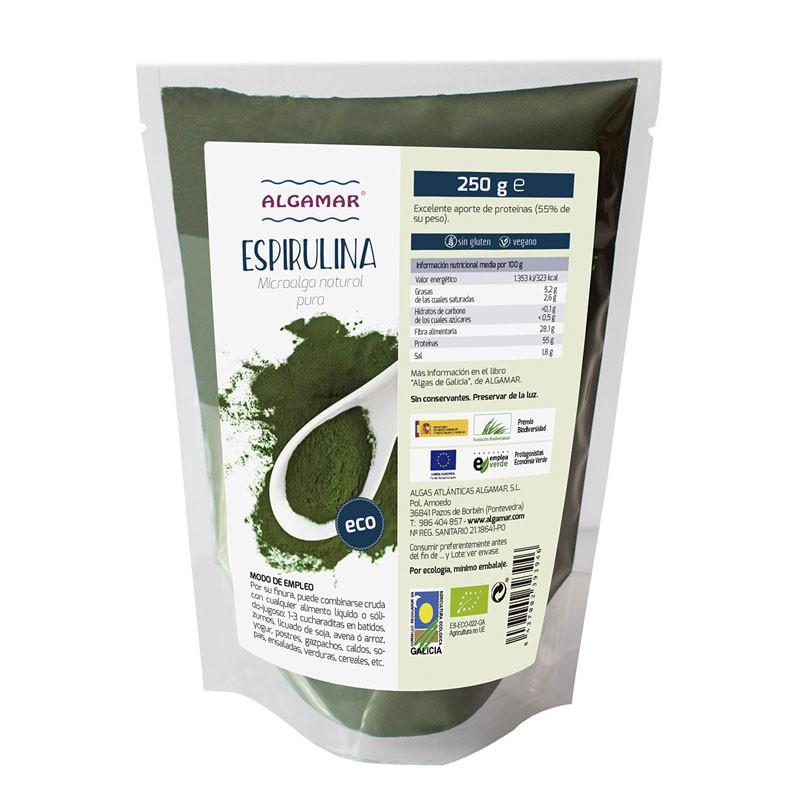 Espirulina Polvo bio 250g Algamar