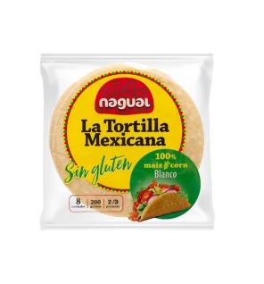 Tortilla maiz blanco sin gluten 200g Nagual