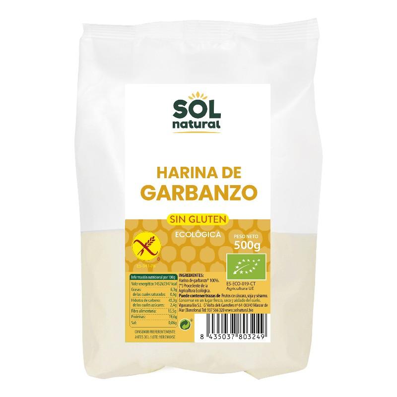 Harina de garbanzo sin gluten bio 500g Sol Natural