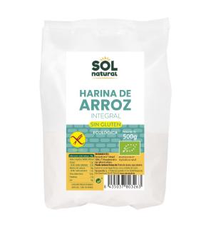 Harina de arroz integral sin gluten bio 500g Sol Natural